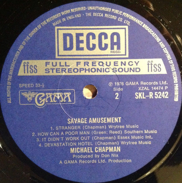 Michael Chapman (2) : Savage Amusement (LP, Album)