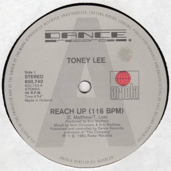 Toney Lee : Reach Up (12")