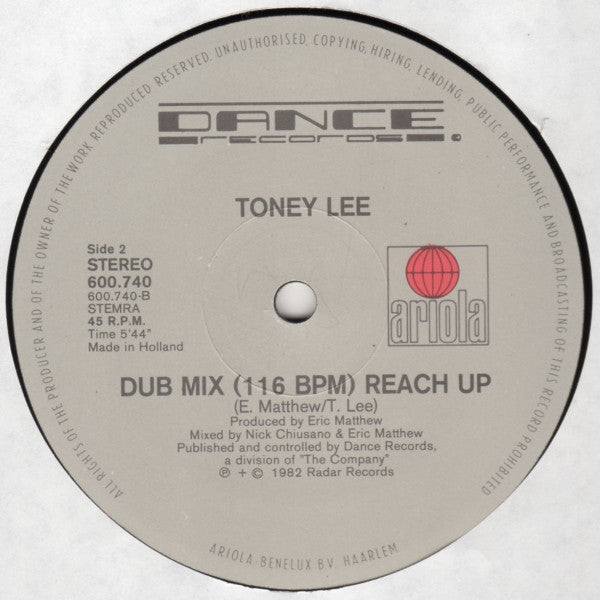 Toney Lee : Reach Up (12")