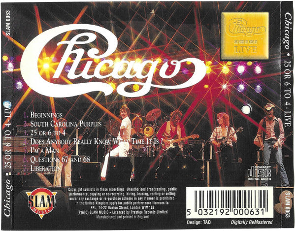 Chicago (2) : 25 Or 6 To 4 - Live (CD, RE, RM, Unofficial)