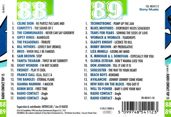 Various : Radio Contact Top 15 (88-89) (2xCD, Comp)