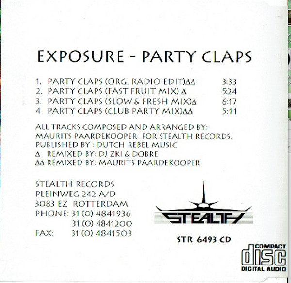 Exposure : Party Claps (CD, Maxi)