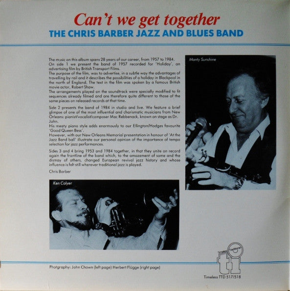 The Chris Barber Jazz And Blues Band : Can't We Get Together (2xLP, Album)