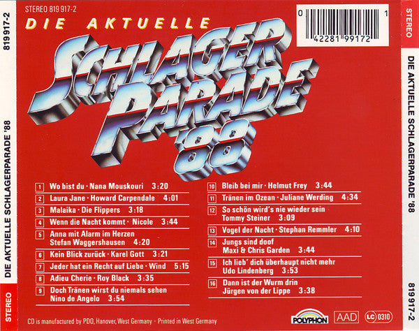 Various : Die Aktuelle Schlagerparade '88 (CD, Comp)