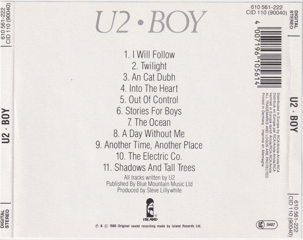U2 : Boy (CD, Album, RE, Jap)