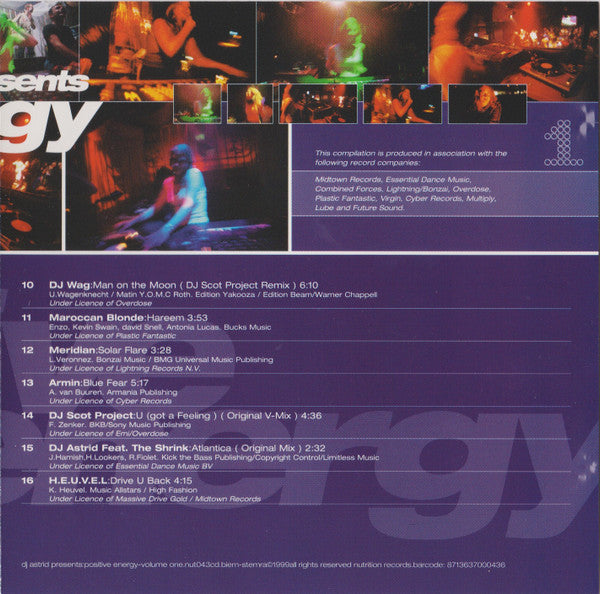 DJ Astrid : Positive Energy 1 (CD, Mixed)