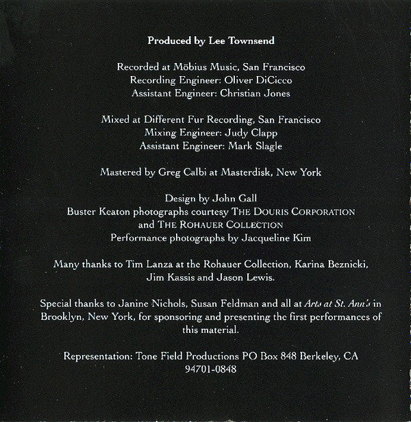 Bill Frisell : Music For The Films Of Buster Keaton (Go West) (CD, Album)