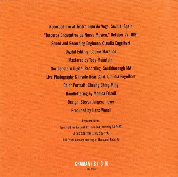 Bill Frisell / Kermit Driscoll / Joey Baron : Live (CD, Album)