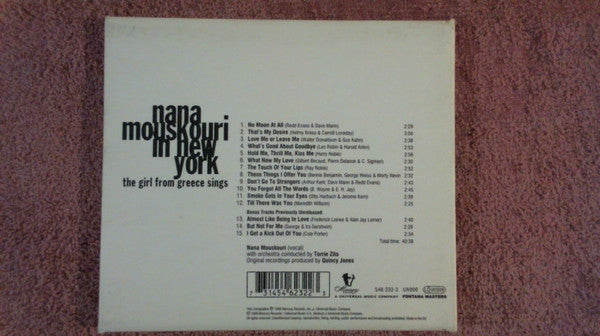 Nana Mouskouri : Nana Mouskouri In New York - The Girl From Greece Sings (CD, Album, RE, RM, Dig)