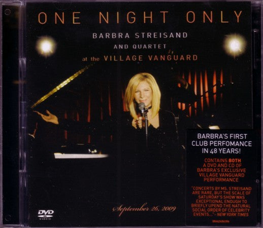 Barbra Streisand : One Night Only: Barbra Streisand And Quartet Live At The Village Vanguard (September 26, 2009) (CD, Album + DVD, NTSC)