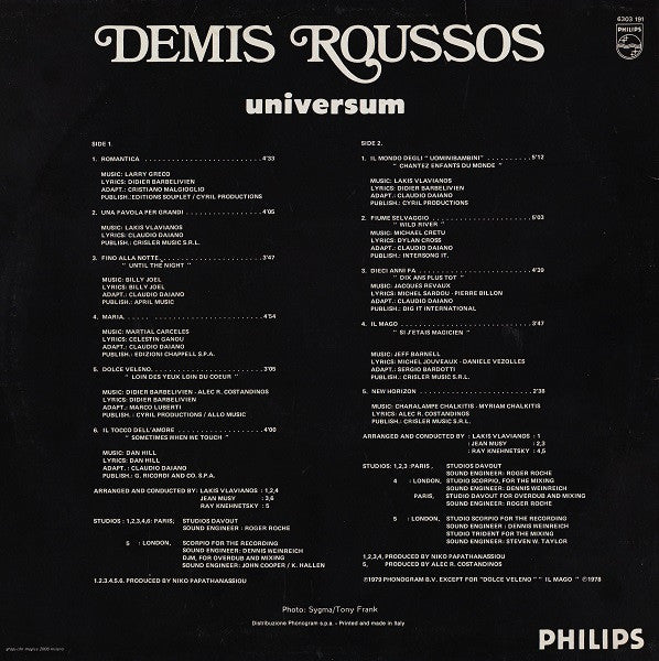 Demis Roussos : Universum (LP, Album)