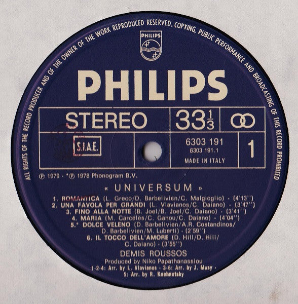 Demis Roussos : Universum (LP, Album)