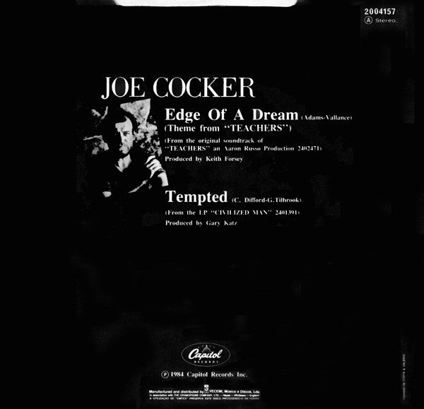 Joe Cocker : Edge Of A Dream (Theme From "Teachers") (7", Single)