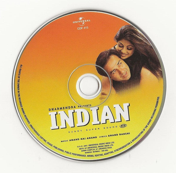 Anand Raj Anand, Anand Bakshi : Indian (CD)