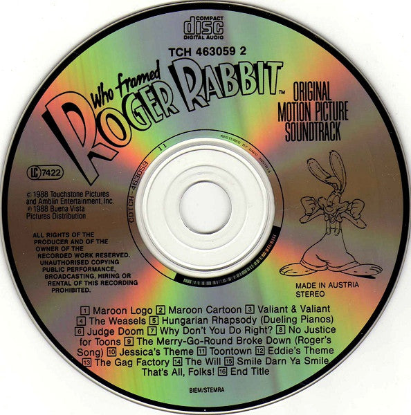 Alan Silvestri : Who Framed Roger Rabbit (Original Motion Picture Soundtrack) (CD, Album)