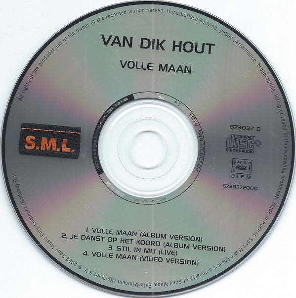 Van Dik Hout : Volle Maan (CD, Single, Enh)