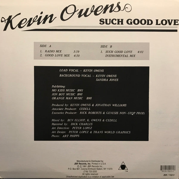 Kevin Owens : Such Good Love (12")
