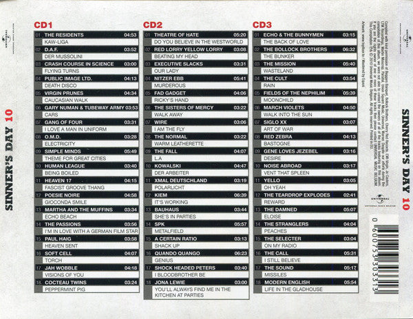 Various : New Wave Club Class•X - Sinner's Day 10 (3xCD, Comp)