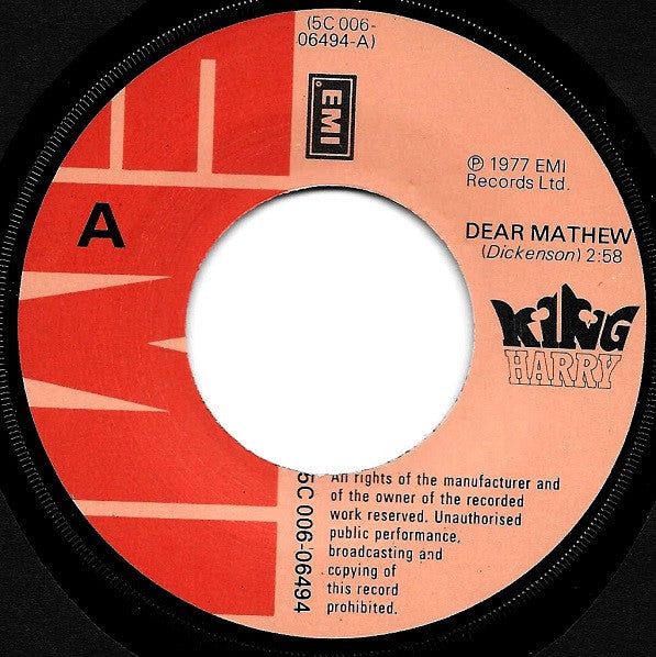 King Harry : Dear Mathew (7")