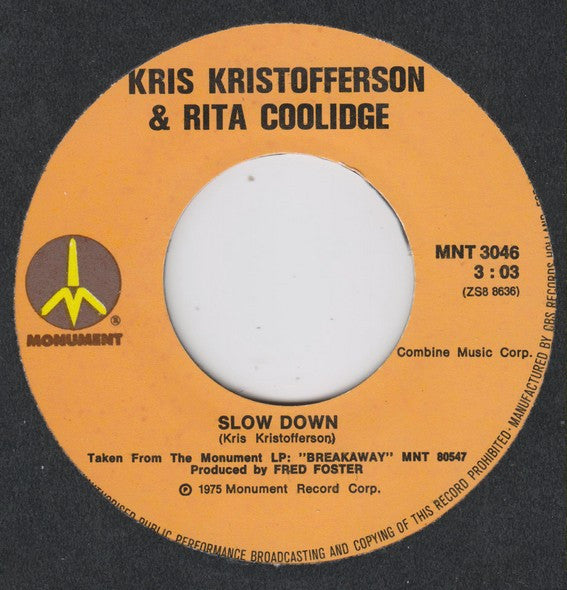 Kris Kristofferson & Rita Coolidge : Lover Please (7", Single)