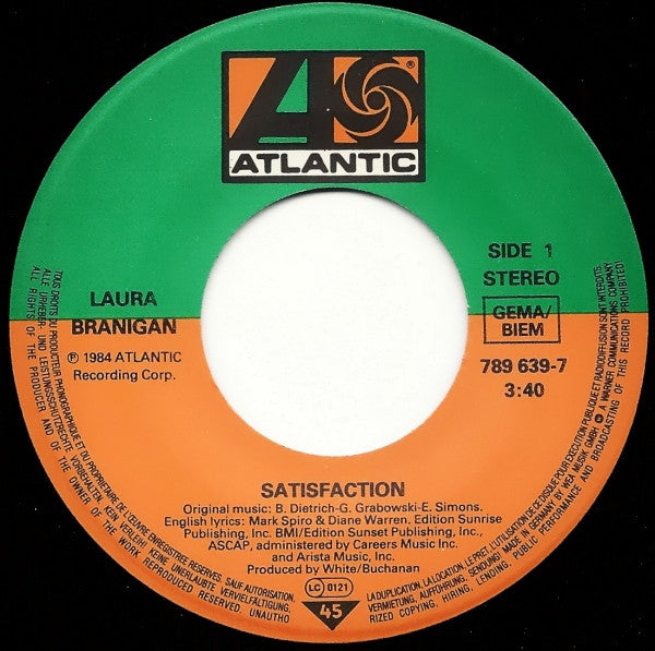 Laura Branigan : Satisfaction (7", Single)