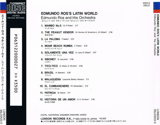 Edmundo Ros & His Orchestra : Edmundo Ros's Latin World (CD, RM)