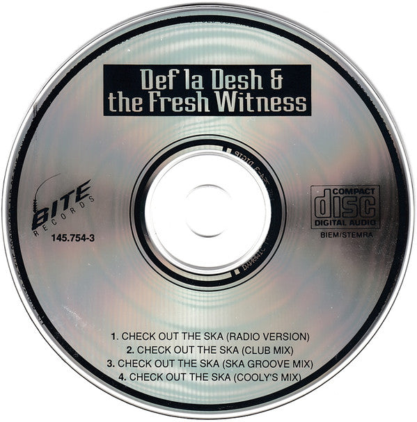 Def La Desh & The Fresh Witness : Check Out The Ska (CD, Maxi, Car)