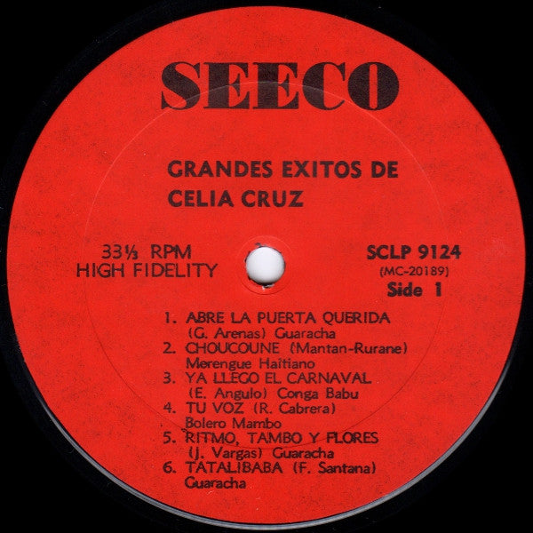 Celia Cruz Con La Sonora Matancera : Grandes Exitos De Celia Cruz (LP, Album, Comp, RE)