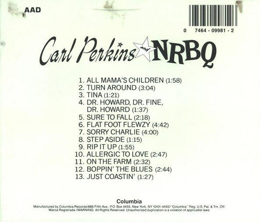 Carl Perkins And NRBQ : Boppin' The Blues (CD, Album, RE)