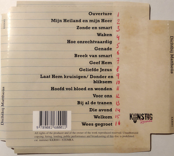 Martin Brand, Talitha Nawijn, Larissa Baak, Henk Doest : Dichtbij Mattheüs (CD, Album)