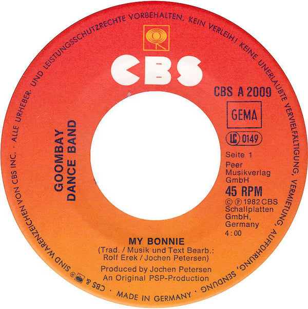 Goombay Dance Band : My Bonnie (7", Single)