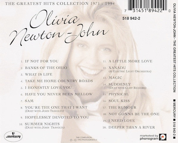Olivia Newton-John : The Greatest Hits Collection 1971 - 1994 (CD, Comp)