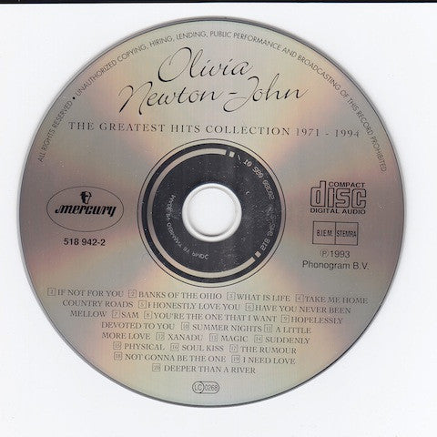 Olivia Newton-John : The Greatest Hits Collection 1971 - 1994 (CD, Comp)