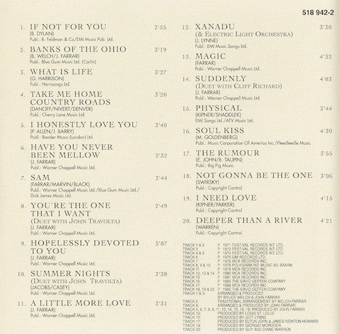 Olivia Newton-John : The Greatest Hits Collection 1971 - 1994 (CD, Comp)