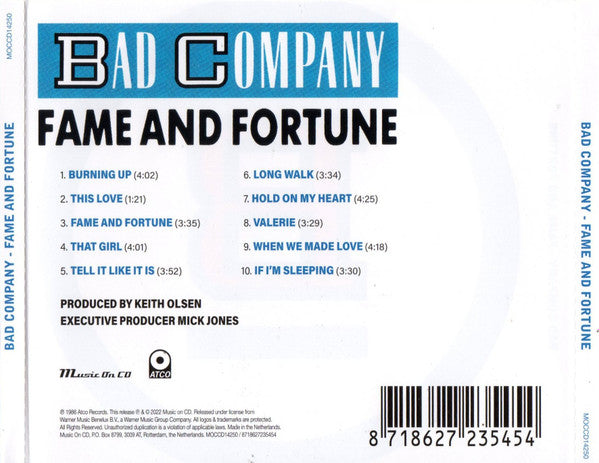 Bad Company (3) : Fame And Fortune (CD, Album, RE)