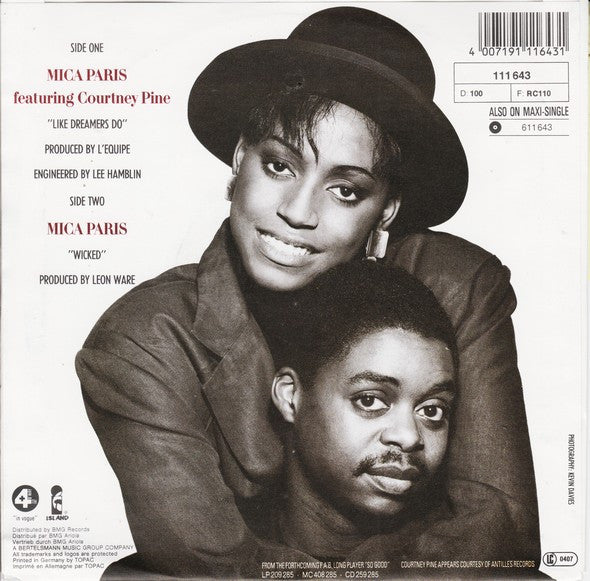 Mica Paris Featuring Courtney Pine : Like Dreamers Do (7", Single)
