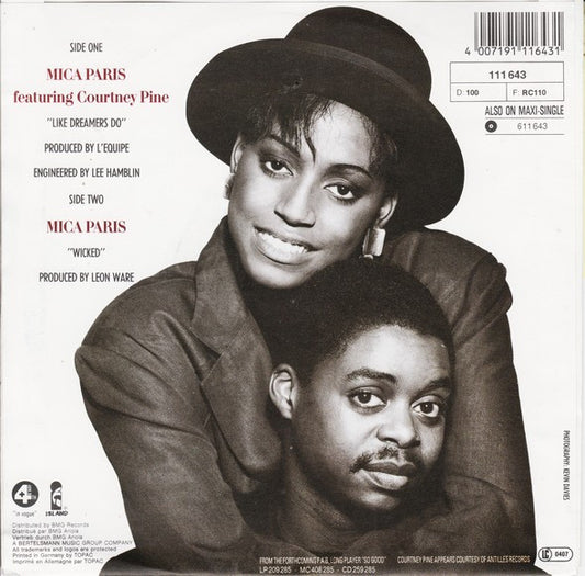 Mica Paris Featuring Courtney Pine : Like Dreamers Do (7", Single)