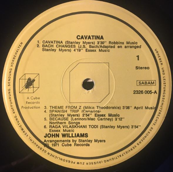 John Williams (7) : Cavatina (LP, Album, RE)