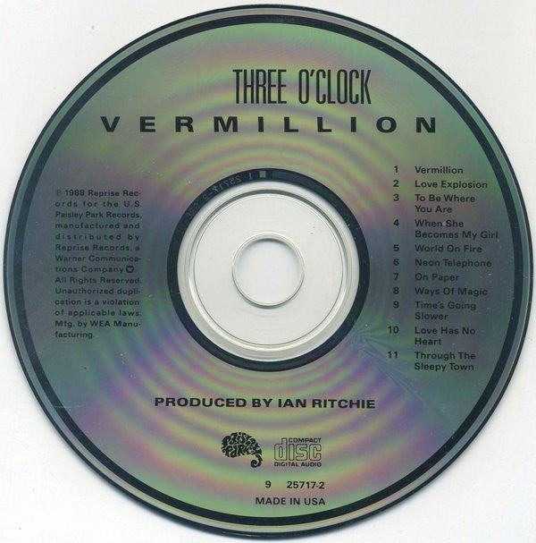 The Three O'Clock : Vermillion (CD, Album)