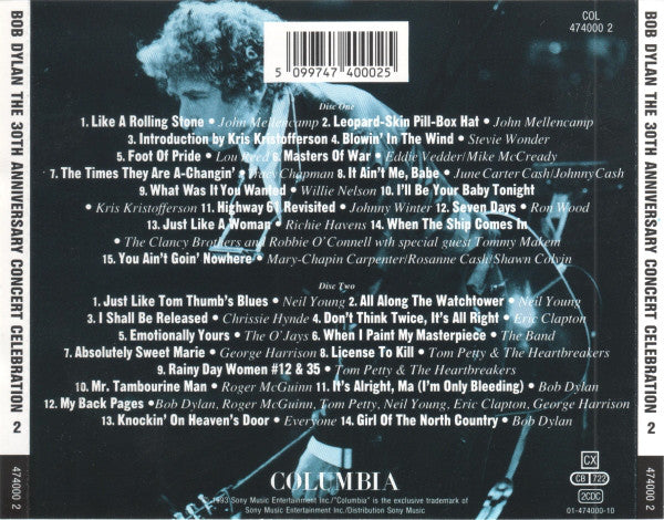 Bob Dylan : The 30th Anniversary Concert Celebration (2xCD, Album)