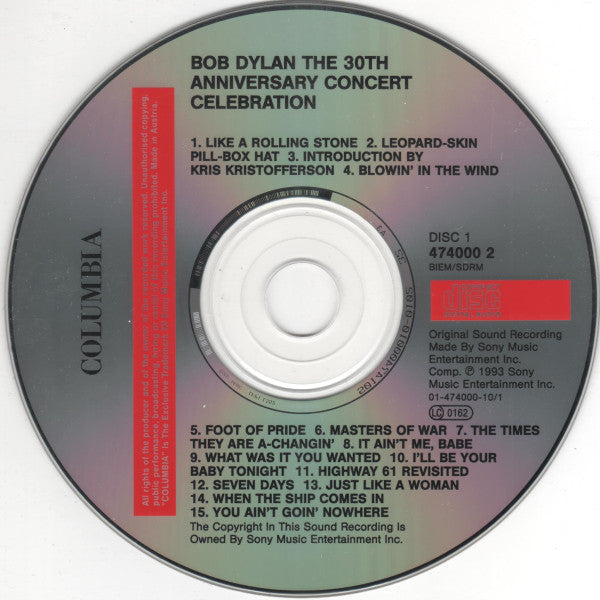 Bob Dylan : The 30th Anniversary Concert Celebration (2xCD, Album)