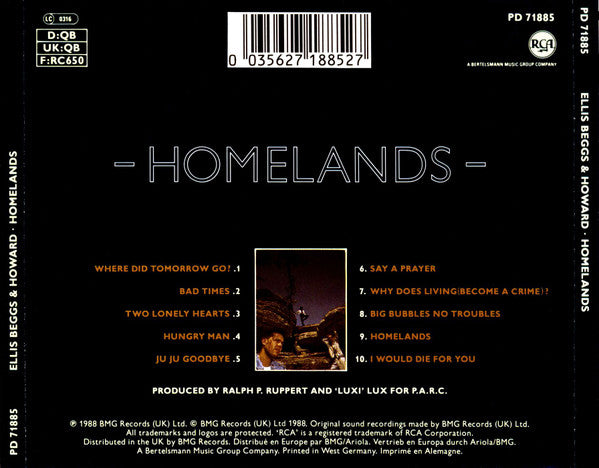Ellis, Beggs & Howard : Homelands (CD, Album)