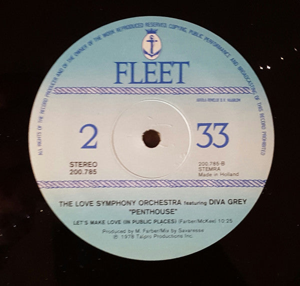 The Love Symphony Orchestra : Penthouse Presents : Pulsating Disco And Romantic Moods For Loving And Dancing (12")