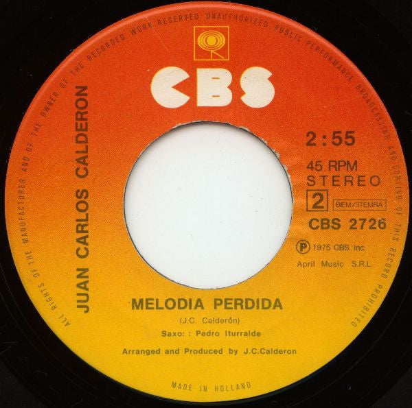 Juan Carlos Calderón : Bandolero (7")