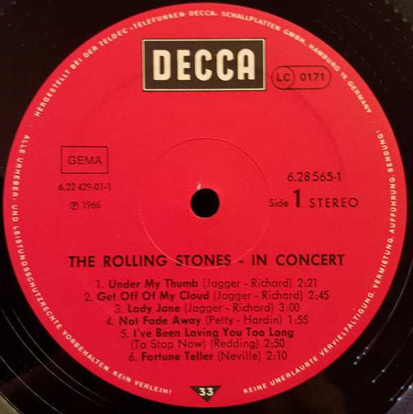 The Rolling Stones : In Concert (2xLP, Album, Comp)