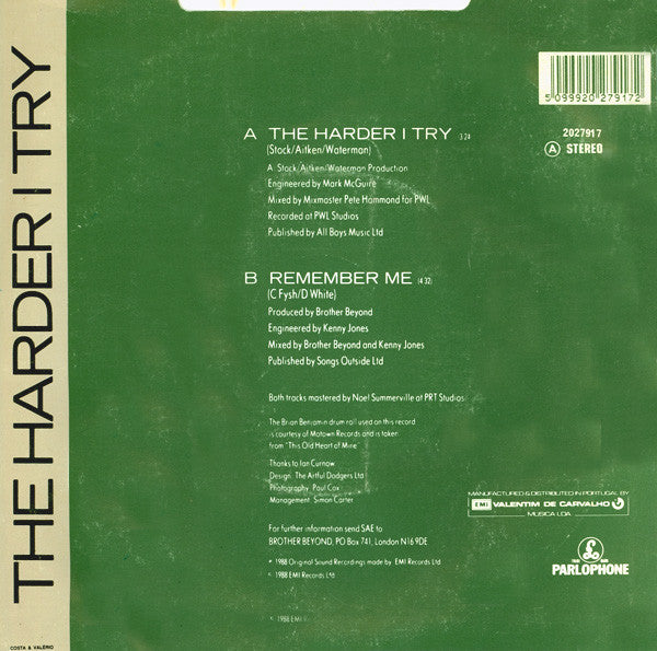 Brother Beyond : The Harder I Try (7", Single)