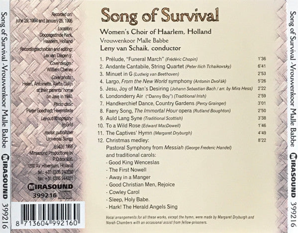 Women's Choir Of Haarlem, Malle Babbe Women's Choir, Leny van Schaik : Song Of Survival (CD, Album)