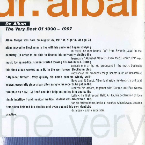 Dr. Alban : The Very Best Of 1990 - 1997 (CD, Comp)