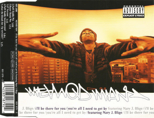 Method Man Featuring Mary J. Blige : I'll Be There For You / You're All I Need To Get By (CD, Maxi)