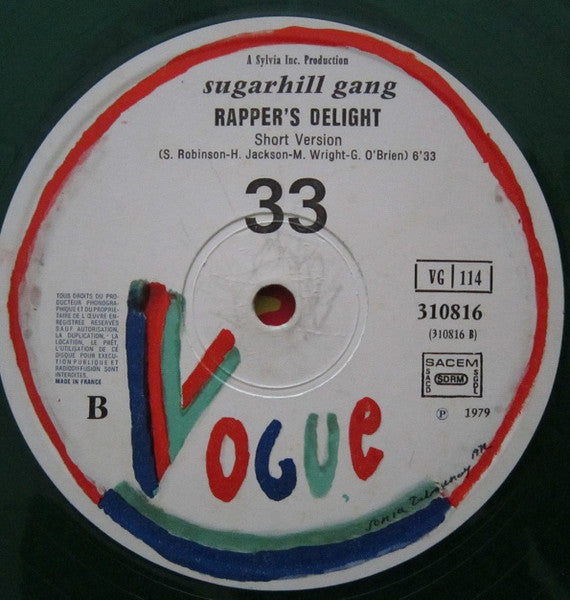 Sugarhill Gang : Rapper's Delight (12", Ltd, Gre)
